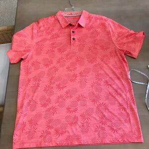Tommy Bahama IslandZone Coral Pineapple Print Polo Shirt Large NWOT